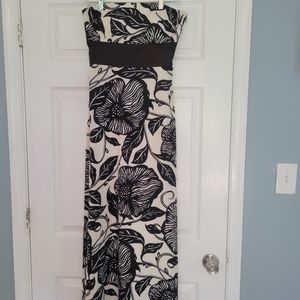 WHBM Maxi Black and White Floral Dress - 4